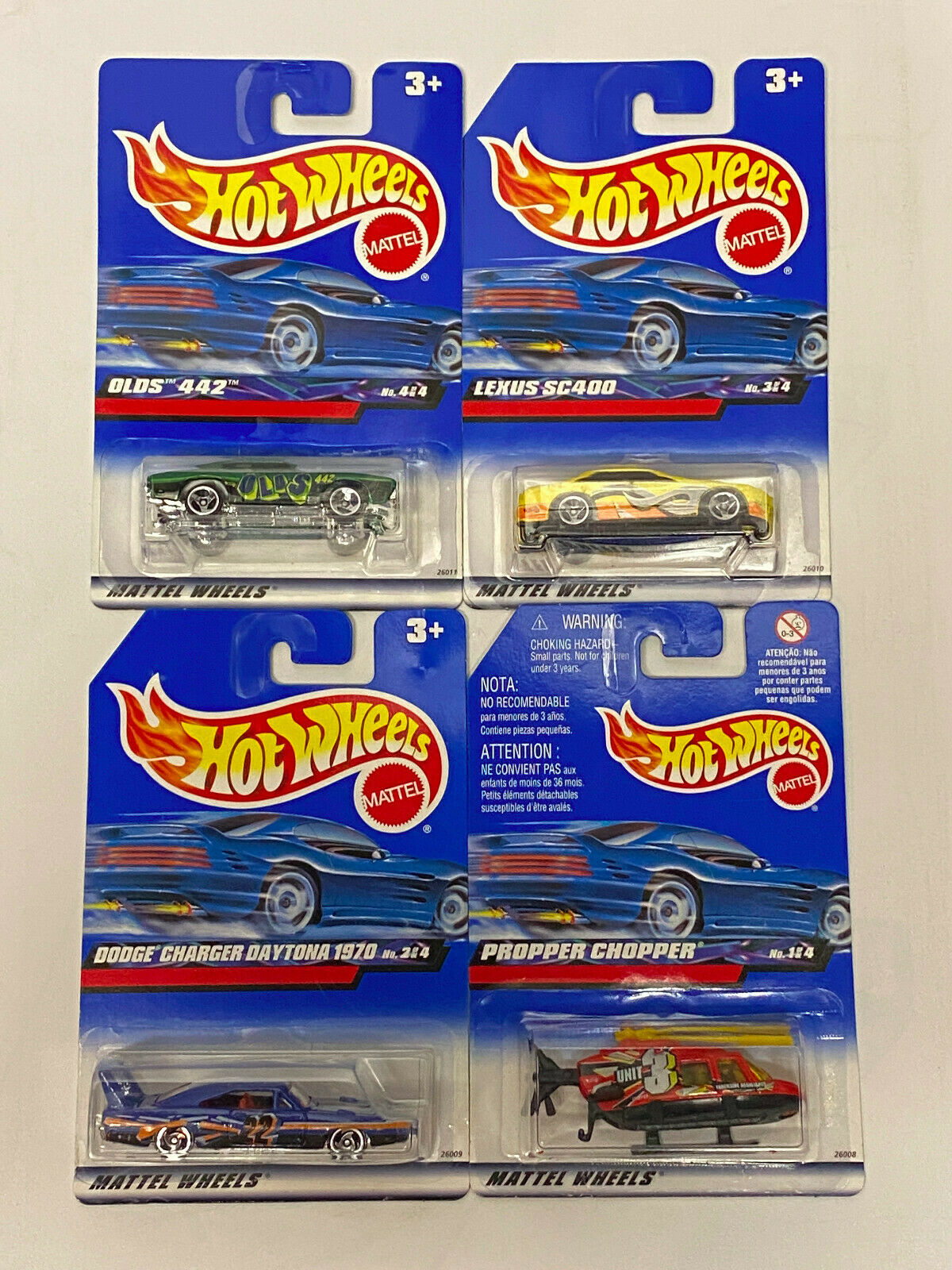 2000 Hot Wheels Seein' 3-D FULL SET OF 4 International Card VHTF