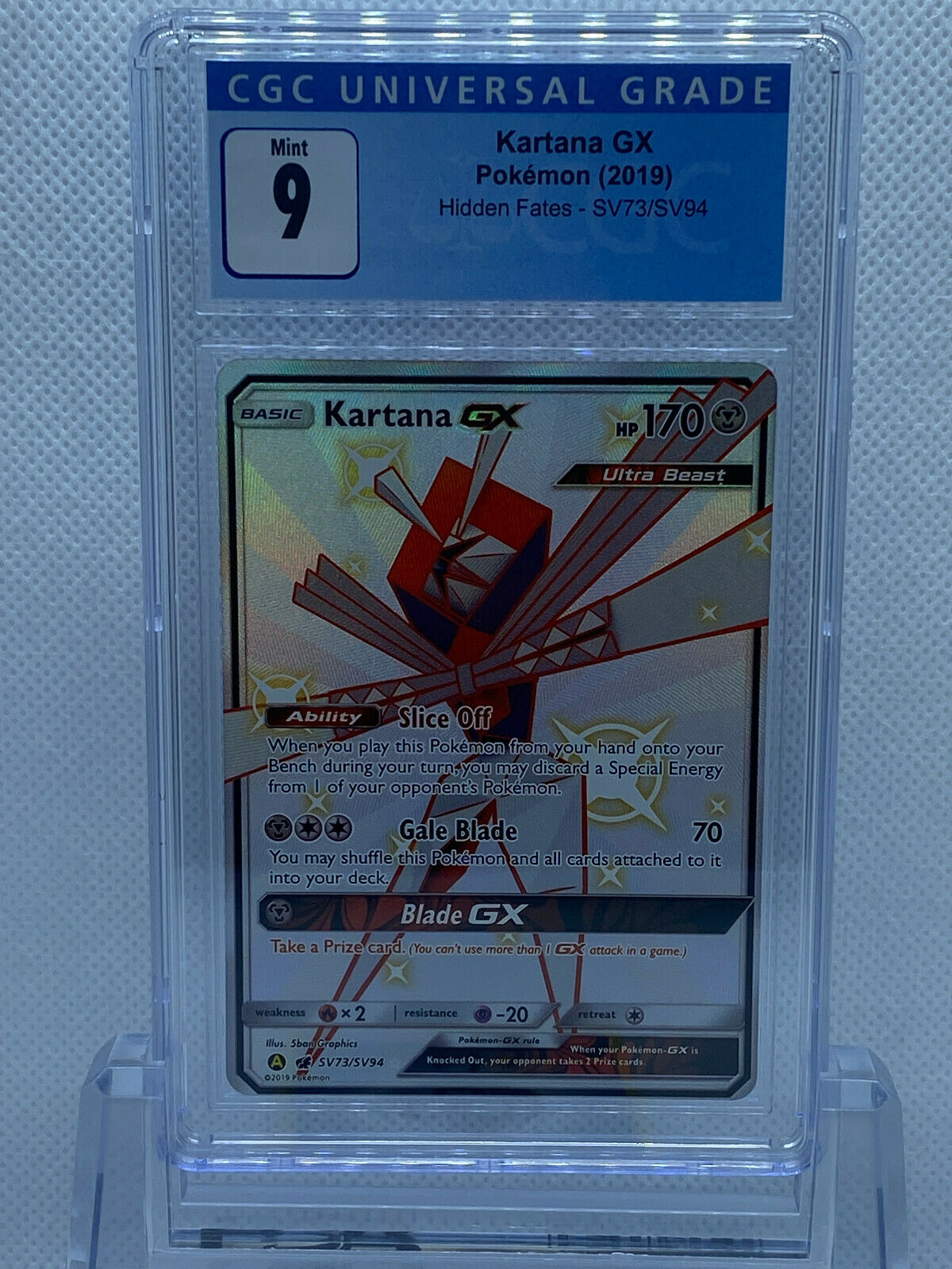 Kartana GX - SV73/SV94 - CGC 9 Mint - Hidden Fates - 02232