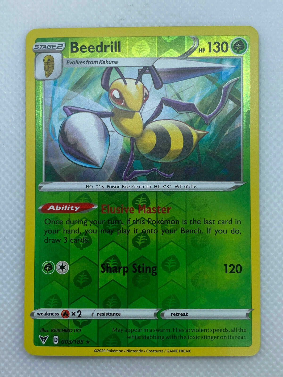 Pokémon Sword & Shield Vivid Voltage Beedrill Reverse HOLO Rare