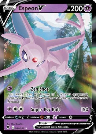 Espeon V 64/203 - SWSH07 Evolving Skies Holofoil