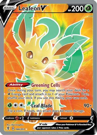 Leafeon V (Full Art) 166/203 - SWSH07 Evolving Skies Holofoil