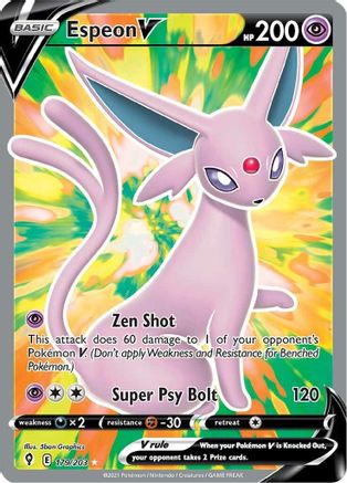 Espeon V (Full Art) 179/203 - SWSH07 Evolving Skies Holofoil