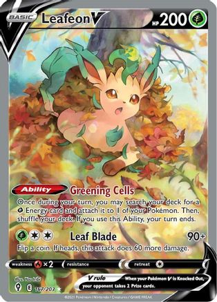 Leafeon V (Alternate Full Art) 167/203 - SWSH07 Evolving Skies Holofoil