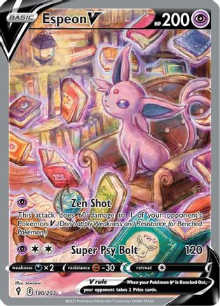 Espeon V (Alternate Full Art) 180/203 - SWSH07 Evolving Skies Holofoil