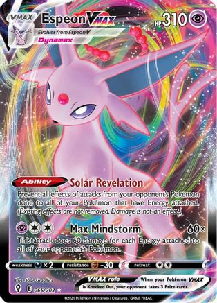 Espeon VMAX 65/203 - SWSH07 Evolving Skies Holofoil