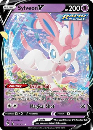 Sylveon V 74/203 - SWSH07 Evolving Skies Holofoil