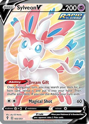 Sylveon V (Full Art) 183/203 - SWSH07 Evolving Skies Holofoil