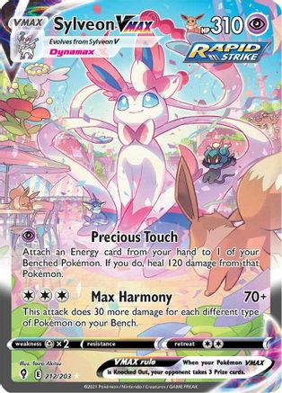 Sylveon VMAX (Alternate Art Secret) 212/203 - SWSH07 Evolving Skies Holofoil