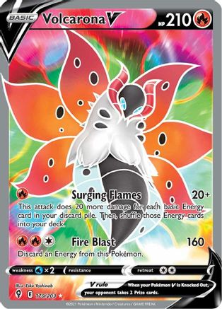 Volcarona V (Full Art) 170/203 - SWSH07 Evolving Skies Holofoil