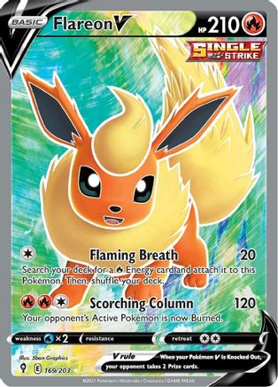 Flareon V (Full Art) 169/203 - SWSH07 Evolving Skies Holofoil