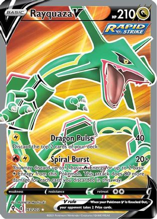 Rayquaza V (Full Art) 193/203 - SWSH07 Evolving Skies Holofoil