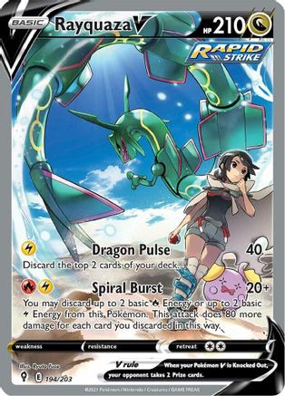 Rayquaza V (Alternate Full Art) 194/203 - SWSH07 Evolving Skies Holofoil