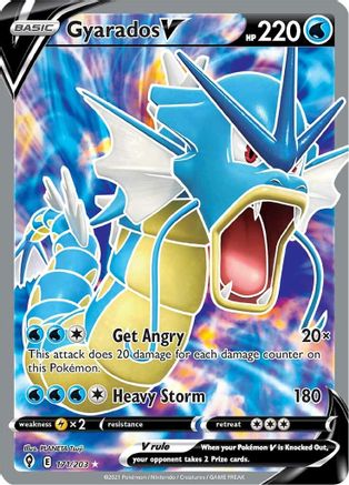 Gyarados V (Full Art) 171/203 - SWSH07 Evolving Skies Holofoil