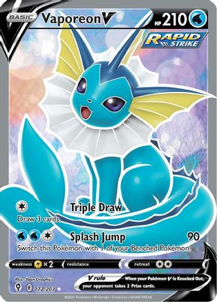 Vaporeon V (Full Art) 172/203 - SWSH07 Evolving Skies Holofoil