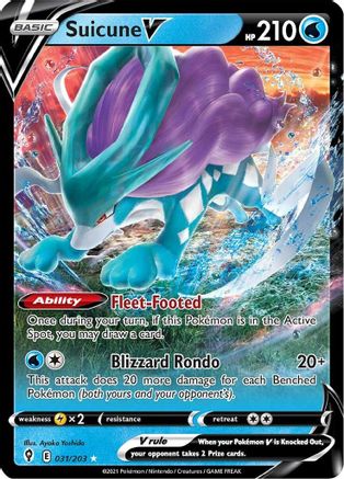 Suicune V 31/203 - SWSH07 Evolving Skies Holofoil