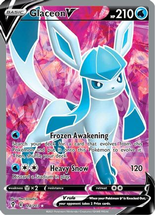 Glaceon V (Full Art) 174/203 - SWSH07 Evolving Skies Holofoil