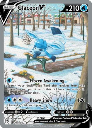 Glaceon V (Alternate Full Art) 175/203 - SWSH07 Evolving Skies Holofoil