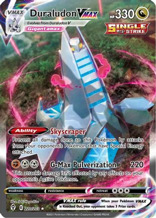 Duraludon VMAX (Alternate Art Secret) 220/203 - SWSH07 Evolving Skies Holofoil