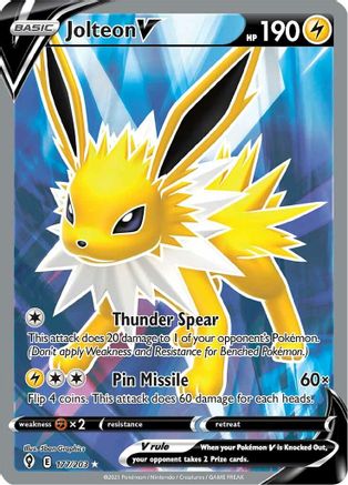 Jolteon V (Full Art) 177/203 - SWSH07 Evolving Skies Holofoil