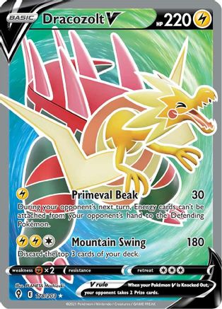 Dracozolt V (Full Art) 178/203 - SWSH07 Evolving Skies Holofoil