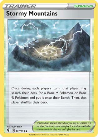 Stormy Mountains 161/203 - SWSH07 Evolving Skies Reverse Holofoil