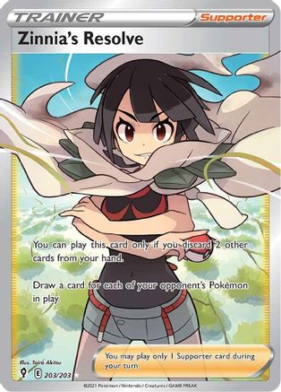 Zinnia's Resolve (Full Art) 203/203 - SWSH07 Evolving Skies Holofoil