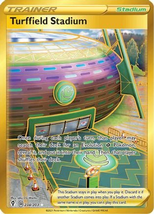 Turffield Stadium (Secret) 234/203 - SWSH07 Evolving Skies Holofoil