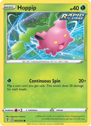 Hoppip 2/203 - SWSH07 Evolving Skies Reverse Holofoil