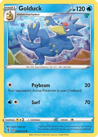 Golduck 25/203 - SWSH07 Evolving Skies Reverse Holofoil