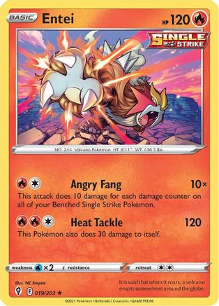 Entei 19/203 - SWSH07 Evolving Skies Holofoil