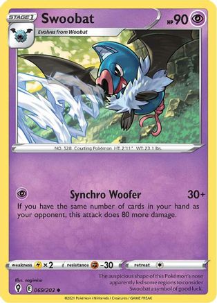 Swoobat 69/203 - SWSH07 Evolving Skies