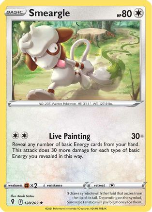 Smeargle 128/203 - SWSH07 Evolving Skies Reverse Holofoil