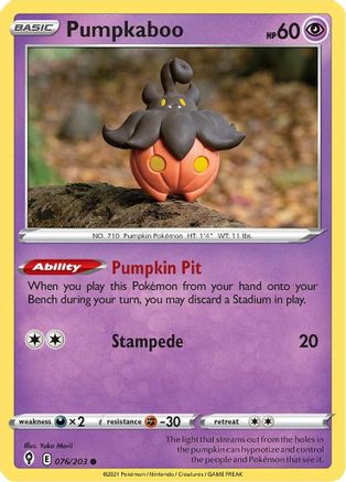 Pumpkaboo 76/203 - SWSH07 Evolving Skies Reverse Holofoil