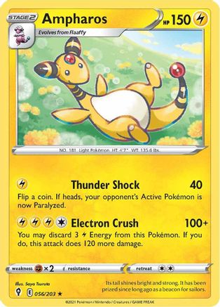 Ampharos 56/203 - SWSH07 Evolving Skies Reverse Holofoil