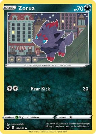 Zorua 102/203 - SWSH07 Evolving Skies Reverse Holofoil