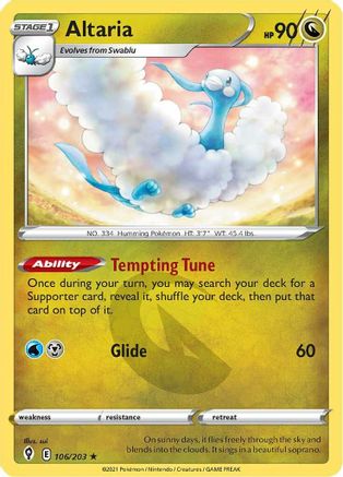 Altaria 106/203 - SWSH07 Evolving Skies