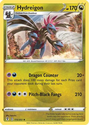 Hydreigon 115/203 - SWSH07 Evolving Skies Holofoil