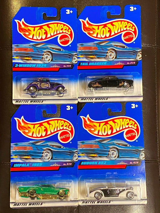 1999 Hot Wheels Pinstripe Power Series Full Set 4 International Cards NIP VHTF