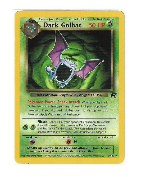 Pokémon Dark Golbat Team Rocket Rare #24/82 WOTC LP