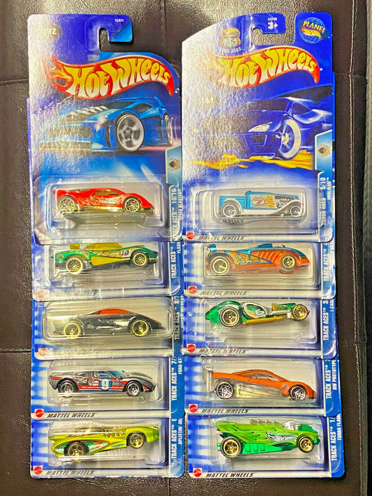 2003 Hot Wheels Track Aces FULL SET 10 of 10 Vehicles included NIP