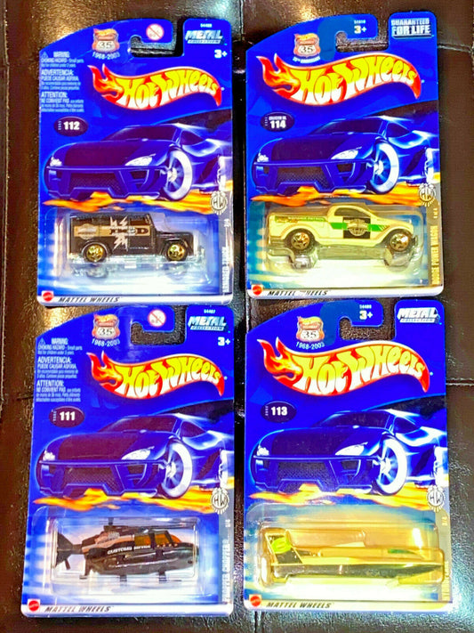 2002 Hot Wheels Fed Fleet Full Set of 4 Cars Collector #111,#112,#113,#114 NIP