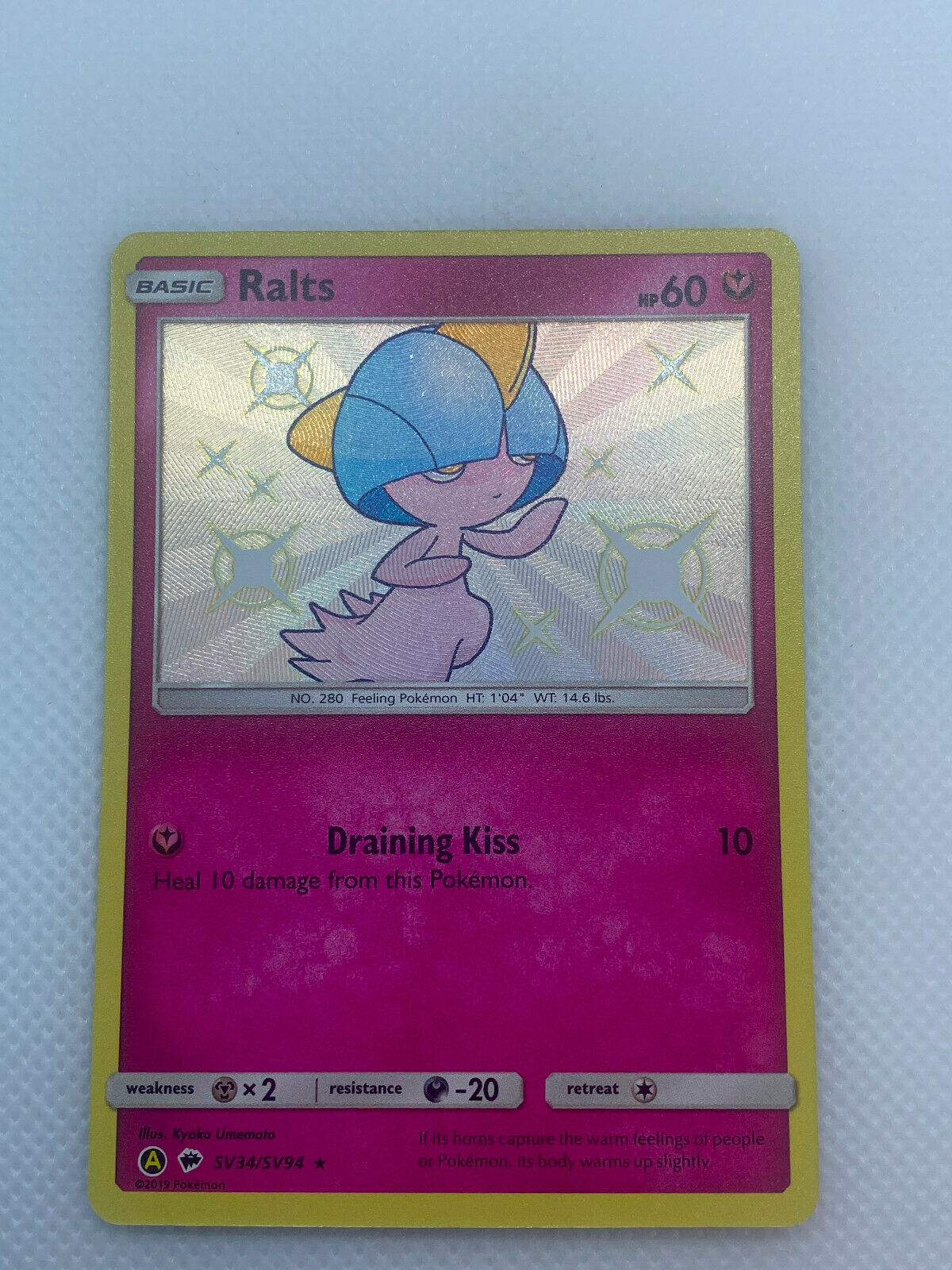 Pokémon Hidden Fates Shiny Vault SV#34/94 Ralts HOLO Secret Rare NM Fresh Pull