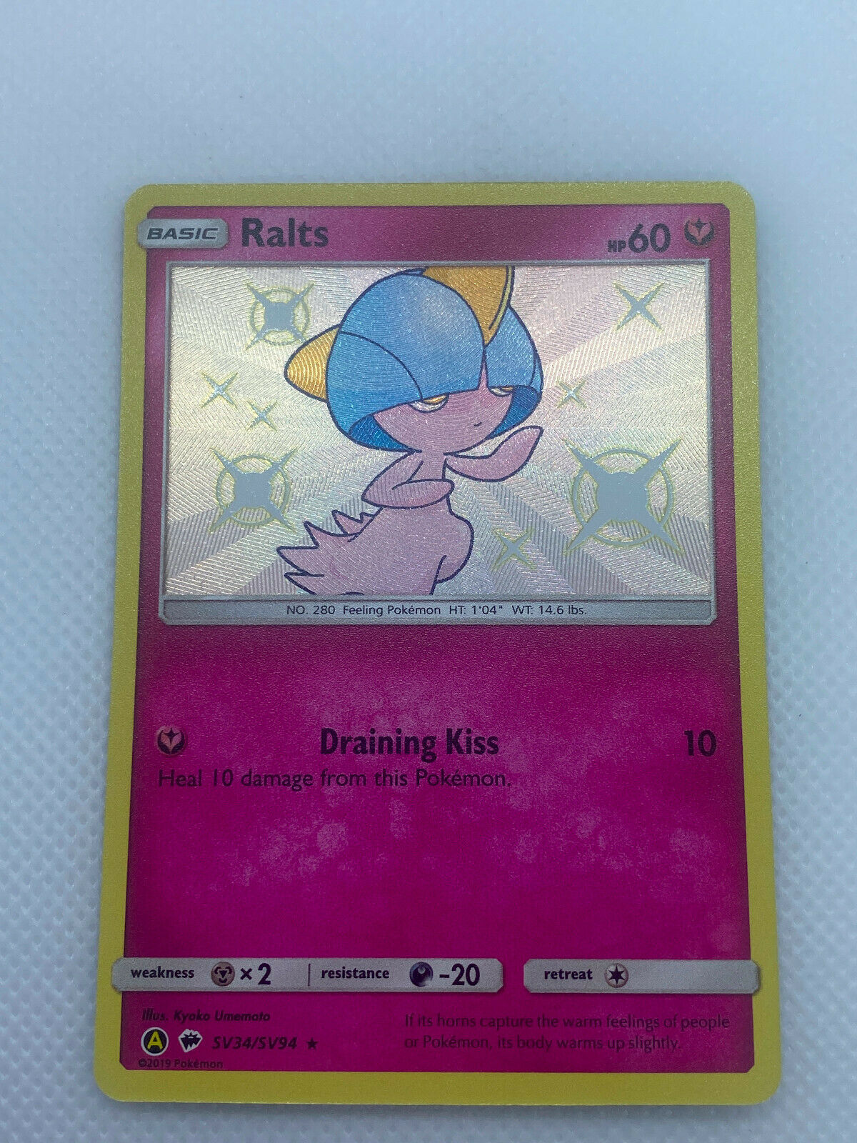 Pokémon Hidden Fates Shiny Vault SV#34/94 Ralts HOLO Secret Rare NM Fresh Pull