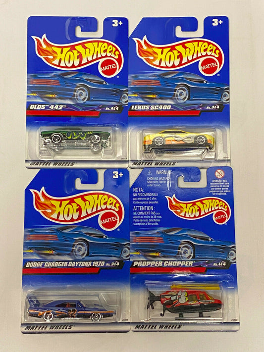 2000 Hot Wheels Seein' 3-D FULL SET OF 4 International Card VHTF NIP Olds/Lexus