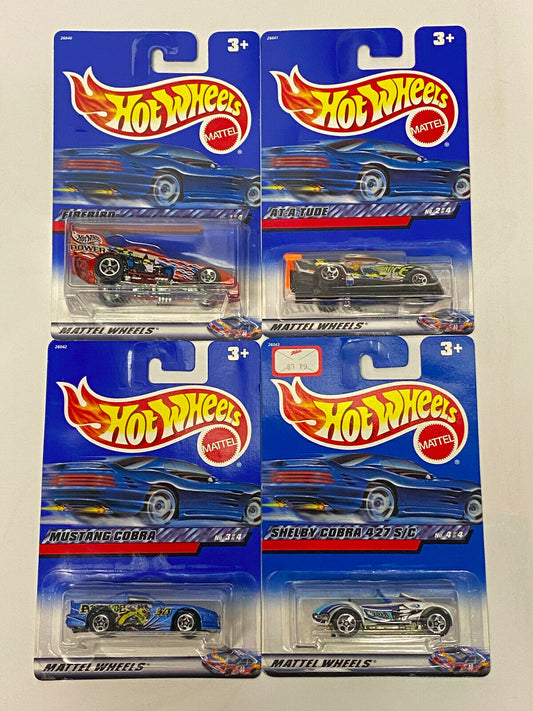 2000 Hot Wheels Speed Blaster Series FULL SET OF 4 International Card VHTF NIP