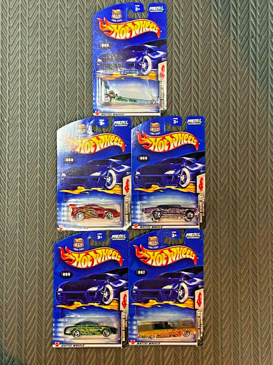 2003 Hot Wheels Dragon Wagons Full Set Lot of 5 Cars #065, #066, #067, #068,#069