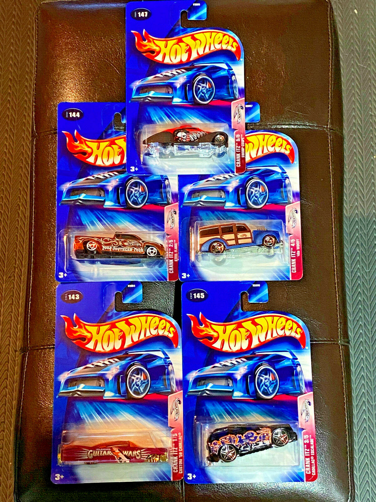 2004 Hot Wheels Crank Itz Full Set of 5 Vehicles #143,#144,#145,#146,#147 NIP