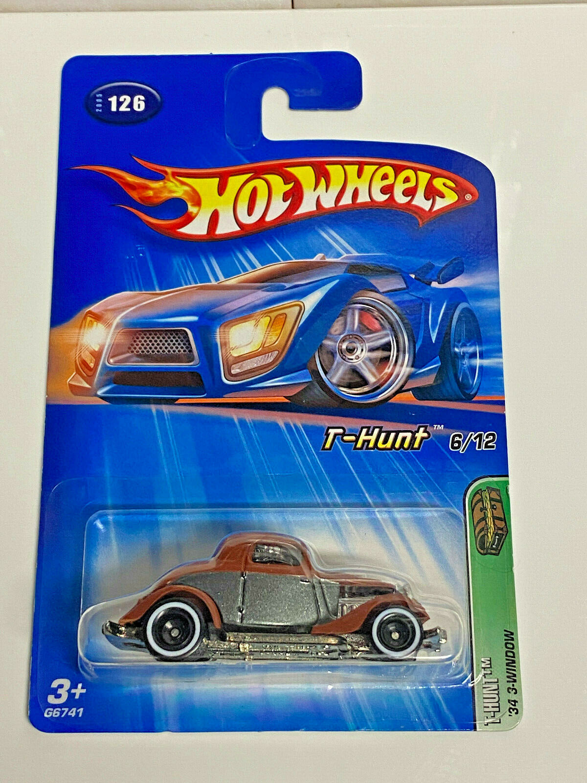 2005 Hot Wheels Treasure Hunt #6/12 '34 3-Window #126 VHTF International Card