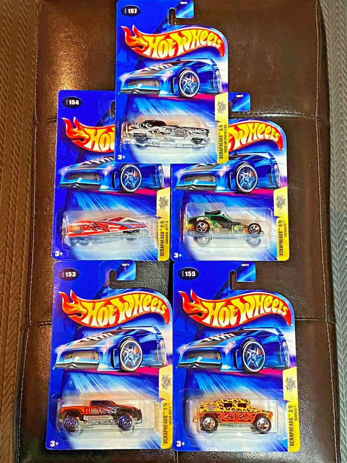 2004 Hot Wheels Scrapheads Full Set of 5 #153,#154,#155,#156,#157 NIP