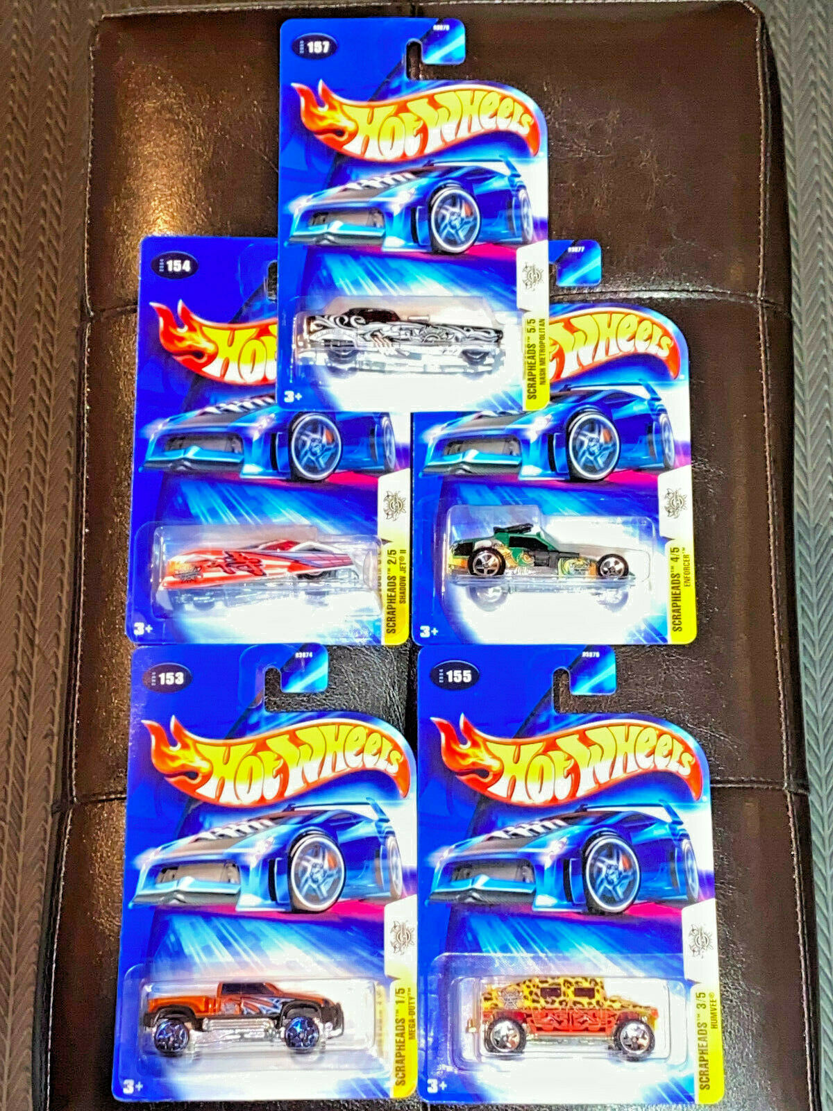 2004 Hot Wheels Scrapheads Full Set of 5 #153,#154,#155,#156,#157 NIP